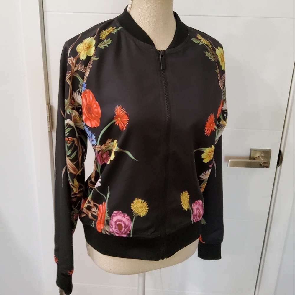 Marc Bouwer Floral Print Bomber Size S